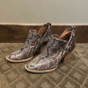 Jeffery Campbell Snakeskin Booties • size 8.5